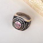 Personalized Birthstone Zodiac Graduation Signet Ring with Engraved Name and Text Graduation Keepsake Gift for High School University Graduates