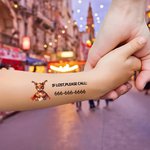 Personalized Cute Cat Dog Bear Cloak Animal Waterproof Temporary Tattoo Stickers with Number Set of 12 Outdoor Activities Party Birthday Gift for Kids