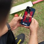 Personalised Multicolor Ball Sports Cartoon Character Phone Case for iPhone with Name and Initial Birthday Anniversary Gift for Ball Sports Lovers