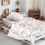 Personalised Cute Princess Castle Butterfly Soft Throw Blanket Swaddle and Knot Hat with Name Baby Shower Birthday Gift for Newborns