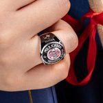 Personalized Birthstone Zodiac Graduation Signet Ring with Engraved Name and Text Graduation Keepsake Gift for High School University Graduates