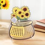 Personalised Sunflower Cactus Daffodil Pot Perpetual Calendar Acrylic Ornament with Texts Desktop Decor Teacher's Day Gift for Teachers Educators