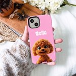 Personalizzato 1-3 Carino 3D Cartoon Cani Custodia del telefono per iPhone o Samsung con nome Compleanno Anniversario regalo per gli amanti del cane