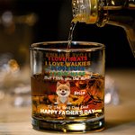 Personalisierte Happy Father's Day Whiskey Glas mit Namen und 1-4 Hunde Home Kitchen Decor Vatertag Geburtstag Geschenk für Hundehalter Weinliebhaber