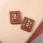 Personalized Highland Cow Leather Magnetic Bookmark Clip with Name Reading Supplies Birthday Gift for Book Lover Bookworm