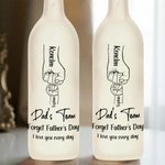 Personalized Father Son Line Fist LED Night Light Bottle Lamp with 1-12 Kids Names Home Decoration Father's Day Birthday Gift for Dad Grandfather