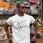 Gepersonaliseerd Multicolor Zodiac Sign Flower Puur Katoenen T-shirt met Naam Dagelijks Thuis Uitje Verjaardagscadeau voor Vrouwen Mannen