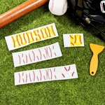 Personalized Baseball Softball Letter Waterproof Helmet Vinyl Decal Sticker with Name Number Birthday Sports Gift for Kids Baseball Softball Lovers