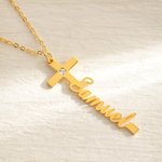 Henkilökohtainen Hieno Birthstone Cross kaulakoru nimi Uskonnollinen Naiset Korut Syntymäpäivä Vuosipäivä Kaste lahja kristillinen