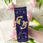 Personalised Zodiac Sign Name 20 oz Skinny Tumbler with Lid and Straw Travel Accessory Birthday Anniversary Wedding Gift for Women