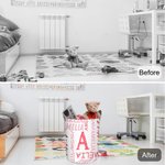 Personalized Initial Name Large Capacity Laundry Storage Basket with Handle for Bathroom Nursery Gift for Family Kids