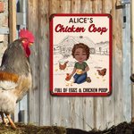 Personalisierte Cartoon Charakter Huhn Ente Coop Bauernhof Metallschild mit Namen Bauernhof Zubehör im Freien Dekor Geburtstagsgeschenk für Familie Landwirt Züchter