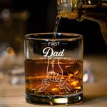 Personalised Fist-Bump First Dad Now Grandpa 2-16 Kid Names 10 oz Whiskey Glass Father's Day Birthday Gift for Men