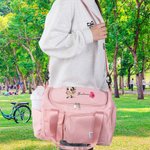 Borsa impermeabile personalizzata scomparto scarpe con nome fiore di nascita e personaggio cartone animato regalo di compleanno per donne e ragazze