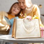 Henkilökohtainen horoskooppimerkin kukka Kestävä Juutti Kangaskassi nimi Travel Essential syntymäpäivälahja naisille