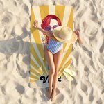 Personalized Fashion Cartoon Swimsuit Girl Quick Dry Oversized Beach Towel with Name Travel Essential Beach Party Birthday Gift for Women