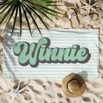 Personlig Retro Stripe Quick Dry Oversized Beach Handduk med namn Resa Essential Beach Party Födelsedagspresent för vänner familj