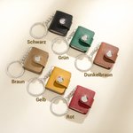 Personalisierter Kleiner PU-Leder Fotoalbum Schlüsselanhänger mit 10-14 Fotos und Text Vatertag Geburtstag Jahrestag Geschenk für Papa Freunde Paare