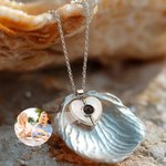 Collar de conchas naturales en forma de corazón con proyección de foto personalizada Cumpleaños San Valentín Aniversario Regalo para ella