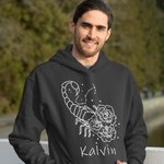 Gepersonaliseerde Multicolor Zodiac Geboortebloem Zacht Sweatshirt Hoodie met Naam Verjaardagscadeau voor Mannen Vrouwen