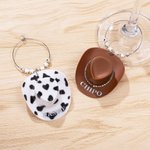 Personalisierter Western Cowgirl-Hut Weinglas-Anhänger mit Namen Junggesellinnenabschied Country Hochzeit  Party Geschenk für Damen