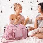 Borsa impermeabile personalizzata scomparto scarpe con nome fiore di nascita e personaggio cartone animato regalo di compleanno per donne e ragazze