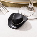 Personalisierter Western Cowgirl-Hut Weinglas-Anhänger mit Namen Junggesellinnenabschied Country Hochzeit  Party Geschenk für Damen
