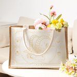 Henkilökohtainen horoskooppimerkin kukka Kestävä Juutti Kangaskassi nimi Travel Essential syntymäpäivälahja naisille