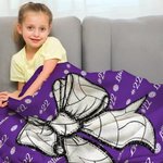 Personalized Baseball Softball Bow Soft Throw Blanket with Name Home Decor Birthday Gift for Ball Sports Lovers