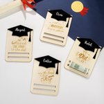 Personalized Wooden Acrylic Academic Hat Money Holder with Engraved Name and Text Cash Favor Graduation Gift for Class of 2025 Graduates