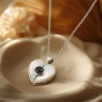 Collar de conchas naturales en forma de corazón con proyección de foto personalizada Cumpleaños San Valentín Aniversario Regalo para ella