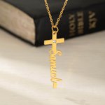 Henkilökohtainen Hieno Birthstone Cross kaulakoru nimi Uskonnollinen Naiset Korut Syntymäpäivä Vuosipäivä Kaste lahja kristillinen
