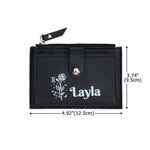 Henkilökohtainen Portable Zodiac syntymä kukka nahka lompakko nimi ja kortin haltija syntymäpäivä vuosipäivä lahja naisille tytöille
