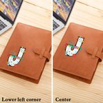 Personalised Funny Cartoon Book Pen Initial A5 Leather Notebook Cover with Name and Compartments Gratitude Teacher's Day Gift for Teachers