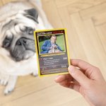Personalisierte Klassische Foto TCG Poke Karte mit Text Wir Lieben Dich und Holzständer Sammelkartenspiel Vatertag Geburtstag Geschenk für Papa