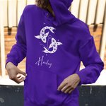 Gepersonaliseerde Multicolor Zodiac Geboortebloem Zacht Sweatshirt Hoodie met Naam Verjaardagscadeau voor Mannen Vrouwen