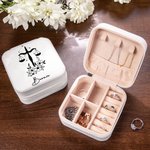 Personalized Zodiac Constellation Multi-compartment Leather Jewelry Box with Name Anniversary Birthday Gift for Women