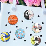 Personnalisé Softball Badminton Basketball Sports Acrylic Bag Charm Accessories for Bogg with Name Game Birthday Gift for Sports Ball Lovers
