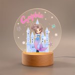 Personalised Fantasy Mermaid Princess Acrylic LED Night Light with Wooden Base and Name Birthday Children's Day Gift for Girls Daughters