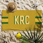 Gepersonaliseerde Monogram Streep Oversized Sneldrogende Microvezel Strandhanddoek met Naam Zomer Reisvakantie Essentials Verjaardagscadeau voor Haar
