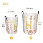 Personalized Initial Name Large Capacity Laundry Storage Basket with Handle for Bathroom Nursery Gift for Family Kids