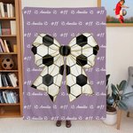 Personalized Baseball Softball Bow Soft Throw Blanket with Name Home Decor Birthday Gift for Ball Sports Lovers