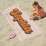 Personlig Retro Stripe Quick Dry Oversized Beach Handduk med namn Resa Essential Beach Party Födelsedagspresent för vänner familj