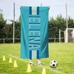 Gepersonaliseerde Monogram Streep Oversized Sneldrogende Microvezel Strandhanddoek met Naam Zomer Reisvakantie Essentials Verjaardagscadeau voor Haar