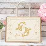 Henkilökohtainen horoskooppimerkin kukka Kestävä Juutti Kangaskassi nimi Travel Essential syntymäpäivälahja naisille