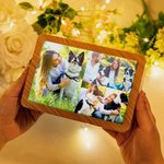 Gepersonaliseerde familie fotocollage LED spiegel fotolijst met drie kleuren dimmen Valentijnsdag verjaardagscadeau voor echtparen familie