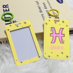 Portacarte personalizzato con segno zodiacale e nome moschettone colorato accessorio da viaggio regalo di compleanno per studenti e colleghi