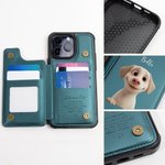 Personalized 3D Cartoon Dog Leather Flip Wallet Phone Case with Name and RFID Blocking Card Holder Birthday Gift for Dog Dad Dog Mom Pet Lovers