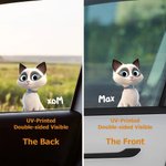 Personalised 3D Cartoon Cat Dog Name Car Sticker with Name Car Window Decor Birthday New Car Housewarming Gift for Pet Lover