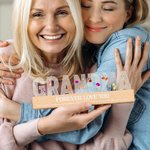 Personalisierte Geburt Blume Titel LED-Nachtlicht mit 1-12 Kind Namen und hölzerne Basis Home Decor Muttertag Geburtstag Geschenk für Mama Oma